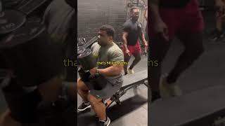 C3Muscle Chest pressing 150lb dumbbells for 12 reps