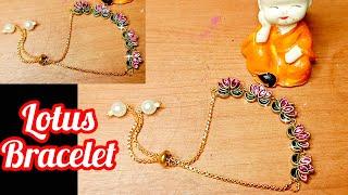 Lotus Bracelet Making Video //Kundan Bracelet #diy #lotusbracelet #handmadejewellery #bracelet