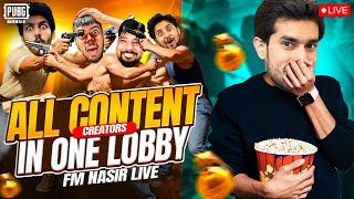 Content Creater Custoom Rooms || FM NASIR IS BACK || PUBG MOBILE