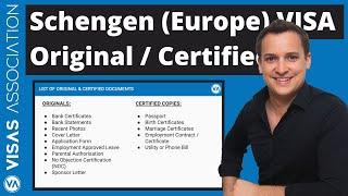 Schengen Visa Certified vs Original Documents Check (Europe Visa)