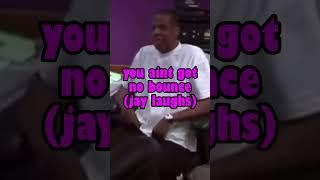Jay Z trying to find the bounce for dirt of my shoulder song