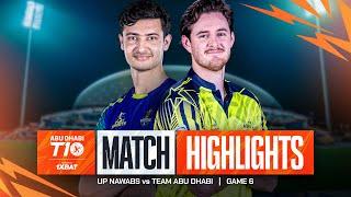 2024 Abu Dhabi T10 I Match 6 Highlights: Team Abu Dhabi vs UP Nawabs | Season 8