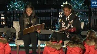 Michelle Obama Reads 'Night Before Christmas' With Simone Manuel