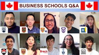 TOP 10 CANADIAN BUSINESS SCHOOLS Q&A | UofT, Queen's, UBC, Western, McMaster, etc