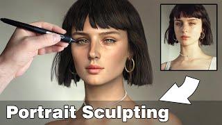 Sculpting a Female Head Using Zbrush - Digital Sculpting