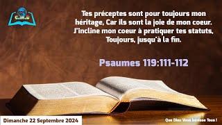 Culte du Dimanche 22 Septembre 2024 | Frère François KATALAY