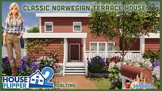 Classic Norwegian Terrace House, Full Build and Tour, realtime, House Flipper 2