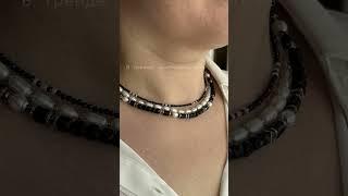 Сет украшений с черным турмалином и жемчугом #jewelry #setofjewelry #украшениянашею #аксессуары