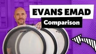 Evans EMAD Bass Drum Heads Comparison | Sound Demo