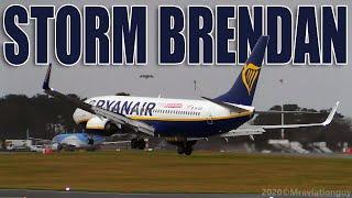 Difficult Landings & Takeoffs during STORM BRENDAN | Direct CROSSWIND at Bristol Airport