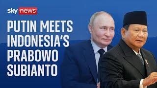 Vladimir Putin meets Indonesian Defence Minister and President-elect Prabowo Subianto