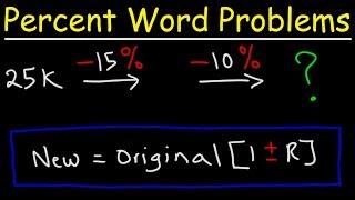 Percent Word Problems - Sales Tax, Discount, & Finding The Original Price