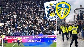 TROUBLE FLARES AT HUDDERSFIELD 1-1 LEEDS:PUNCHES,PYRO,PASSION & POLICE