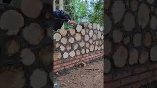 [임업기술] 통나무를 활용한 벽면  wood log wall