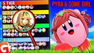 Smash Bros Ultimate Pyra & Mythra Tier List.. But it's Based on Funny Stuff
