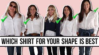 How to find the BEST White Shirt for YOUR Body Type: Styling White Shirts On 4 Body Shapes - Over 40