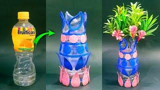 Flower Vase making with Plastic Bottle/ Recycle Plastic Bottle easy projects / Bottle Crafts