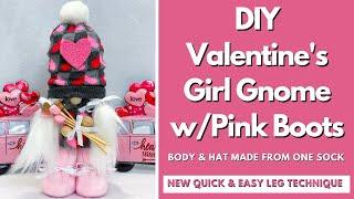 DIY Valentine's Girl Gnome/No Sew Gnome/Dollar Tree gnome diy