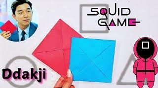 how to make paper Ddakji | diy squid game Ddakji | easy paper craft ideas