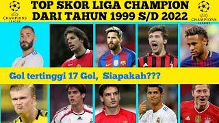 Daftar Top Skor Liga Champion Dari Tahun ke Tahun 1999 sampai 2022 | UEFA Champions League 2022