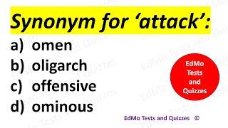 CAN YOU ACE THIS VOCABULARY TEST? English Vocabulary Test - 21. Synonyms quiz.