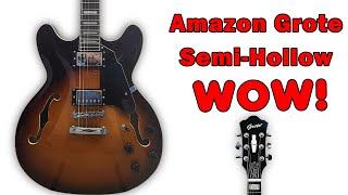 Another surprising Amazon Semi-Hollow? Better than Epiphone? Grote Budget Guitar demo. ES335 hunter