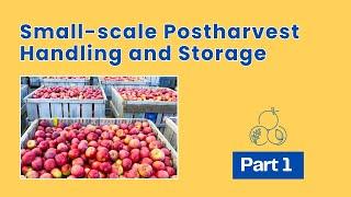 Small-scale postharvest handling practices hort crops Part 1