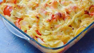 Картофельная запеканка слоями с мясом и сыром в духовке (#shorts)
