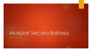 Mukjizat Secara Bahasa