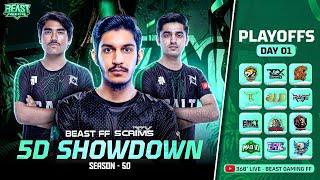 DAY 1 PLAYOFFS || 5-DAY SHOWDOWN || SEASON 50 || BEAST FF SCRIMZ || FREE FIRE