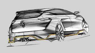 CAR Design Sketch Glof GTI