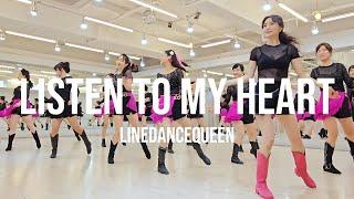 Listen to My Heart Line Dance l Intermediate l 리슨 투 마이 하트 라인댄스 l Linedancequeen l Junghye Yoon