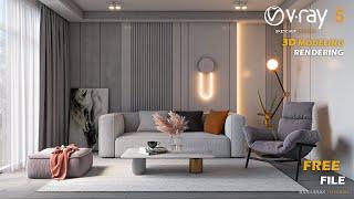 Modern Living room | Interior Design | Vray 5 Sketchup interior  #30