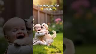 That cute baby and cat laugh Who else loves it?#Cute#Laugh #Baby #Giggles#Laughing#Smiles#cat