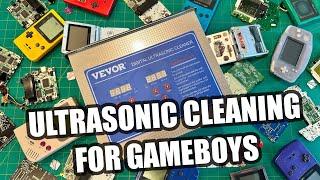 Ultrasonic Cleaning for Gameboy Motherboards Buttons, Membranes and Shells 2023