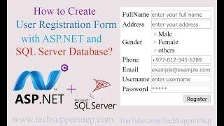 How to create User Registration Form in ASP.NET using SQL Server Database? [With Source Code]