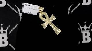 Large Ankh DC 10K Yellow Gold Pendant | Hip Hop Bling Jewelry