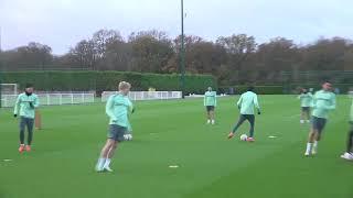 TOTTENHAM TRAINING SESSION: The Spurs Squad Train at Hotspur Way Ahead of Roma Europa League Clash