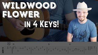 Wildwood Flower in G,C, D, and F! // Bluegrass Guitar Lesson