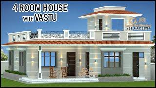 4 Room With Verandah North Facing House Plan With Classic Elevation Design | Gopal Architecture 2.0