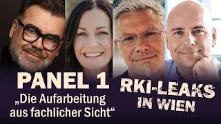 Tom Lausen, Maria Hubmer-Mogg, Martin Haditsch & R. Jesionek bei RKI-Leaks in Wien (Panel 1 Teaser)