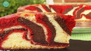 Marble Cake Recipe | Red Velvet Cake | Kek Butter Marble Cake | Zebra Cake