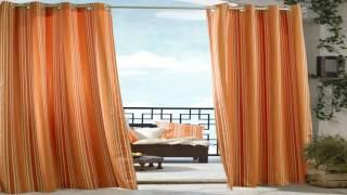 Outdoor Decor Escape Stripe Grommet Outdoor Curtain Panel