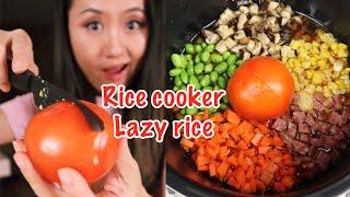 Lazy rice-Super easy rice cooker meal(番茄焖饭）