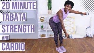 20 Minute Dumbbell HIIT Workout w/Weights | Tabata Style Full Body Workout | Strength and Cardio