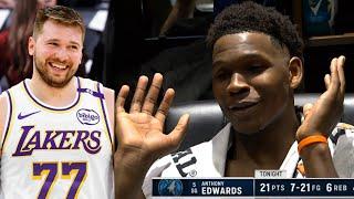 Anthony Edwards hilarious reaction to Luka Doncic trade to Lakers 