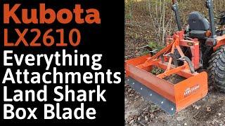 Everything Attachments Land Shark  60  Box Blade EA 2.1 behind Kubota LX2610