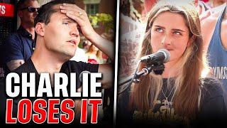 "Please Shut Up I Am Talking" Girl Gets Triggered by Charlie Kirk