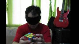 its my first time to solve a Rubik's Cube blind folded