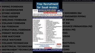 Free Recruitment for Saudi Arabia gulf job vacancy 2024, latest saudi jobs #shorts #viral #saudijobs